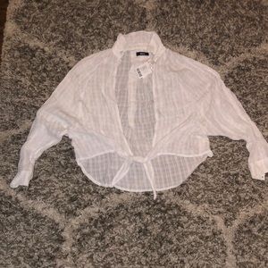 Lightweight bdg rayon tie front top